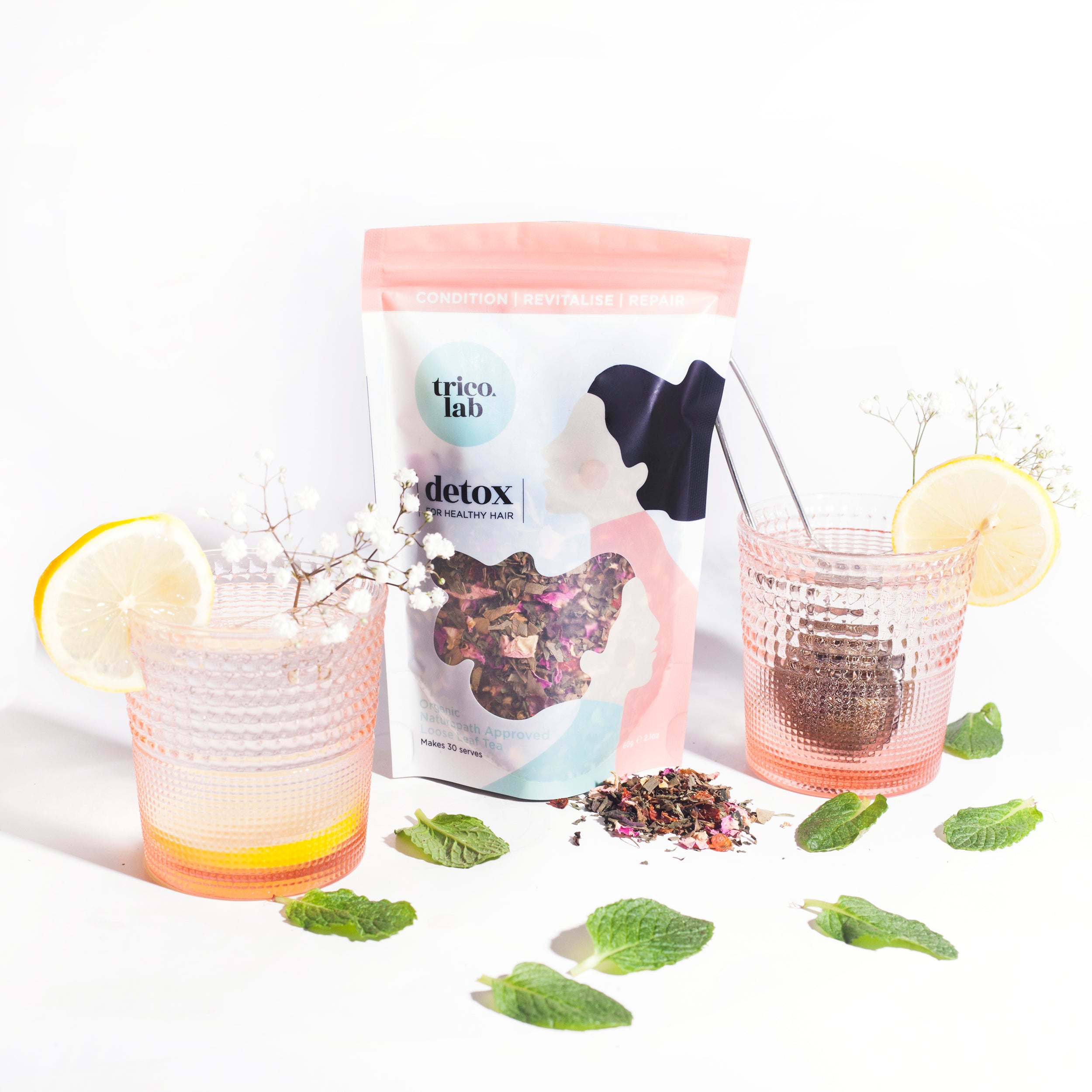 herbs for hair health in herbal tea blend